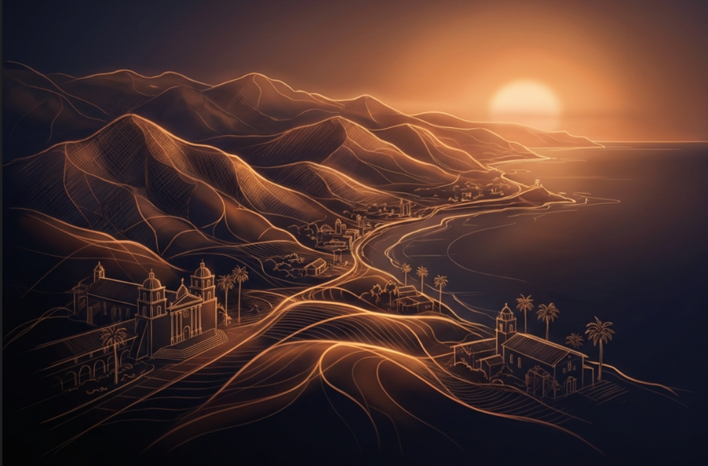 Digital landscape of Santa Barbara